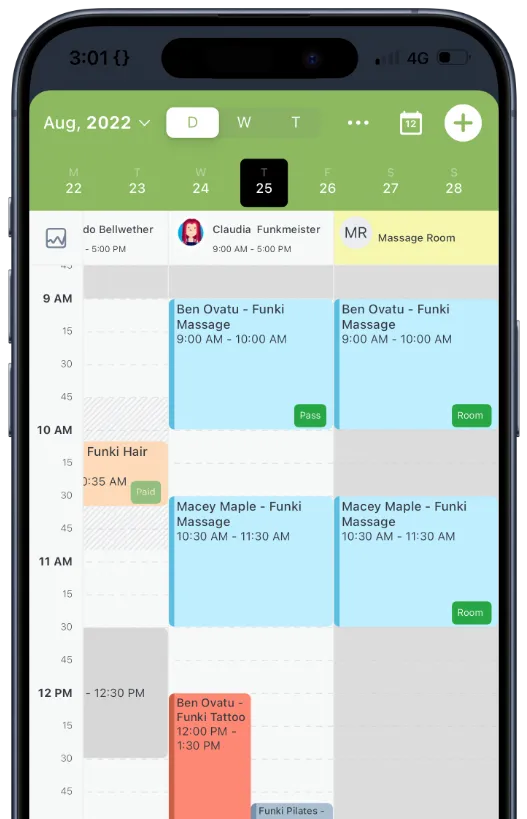 Organising appointment resources in the schedule